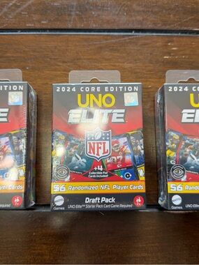 Lot of 3 Sealed New Elite 2024 Core Edition NFL Draft Pack - Red